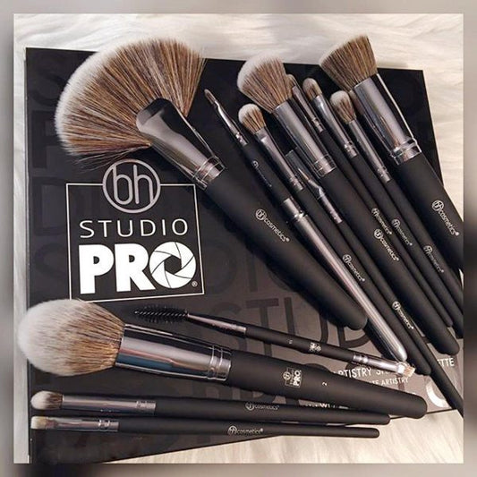BH Cosmetics Studio Pro 13-Piece Professional Makeup Brush Set | Essential Face & Eye Brushes with Case