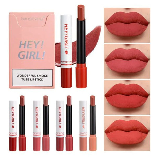 4-in-1 Trending Lipstick Set | Cigarette Shaped Matte Lipsticks & Long-Lasting & Non-Sticky