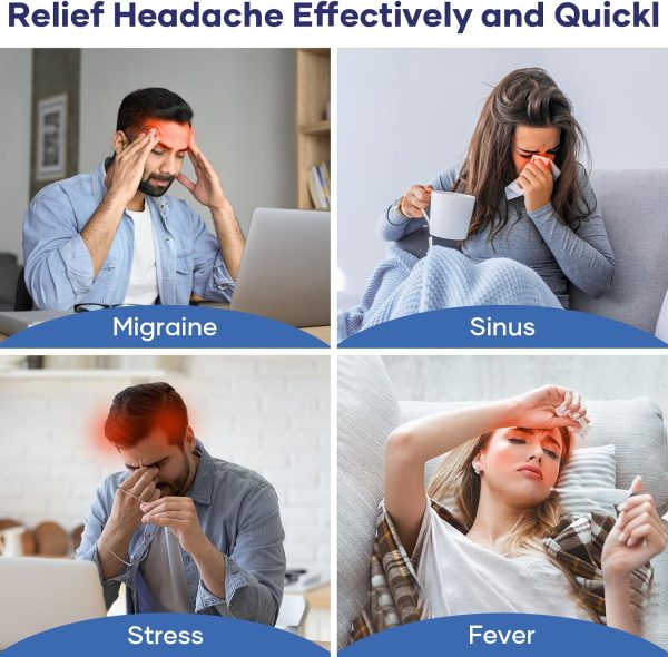 Headache Relief Ice Gel Cap | Migraine & Stress Relief Cooling Mask with Reusable Gel Pack | Puffy Eyes, Sinus & Tension Relief (One Size Fits All)