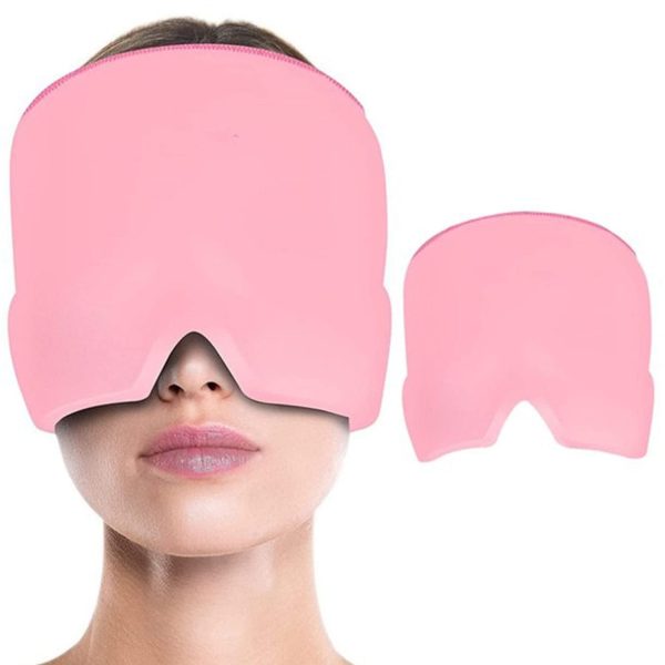 Headache Relief Ice Gel Cap | Migraine & Stress Relief Cooling Mask with Reusable Gel Pack | Puffy Eyes, Sinus & Tension Relief (One Size Fits All)