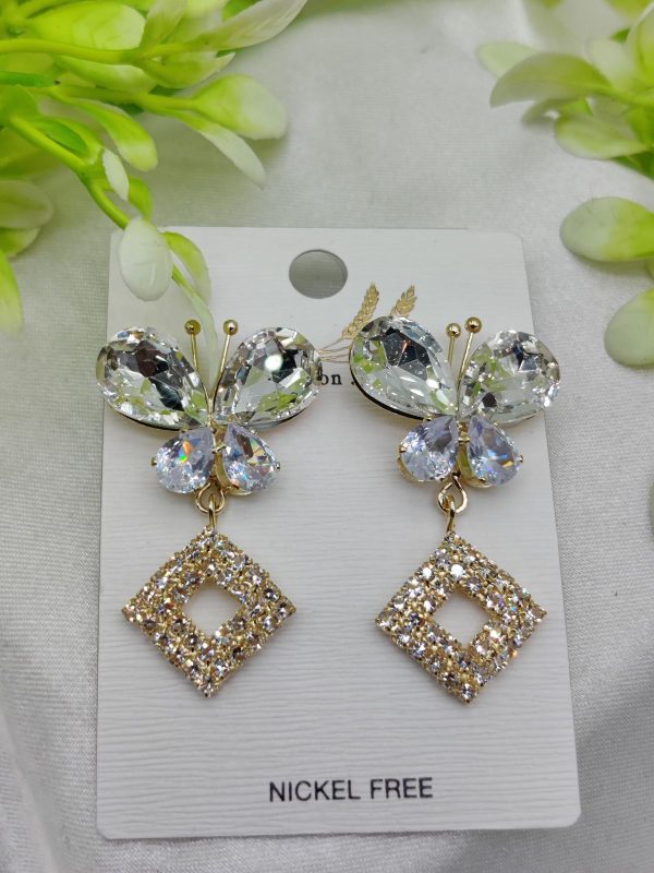 Dazzling Butterfly Crystal Drop Earrings | Nickel Free | Elegant Party Jewelry ✨