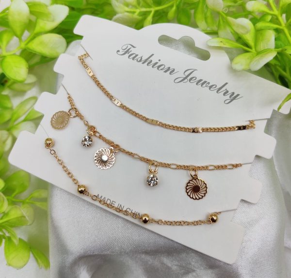 Triple Layered Adjustable Bracelet Set – Elegant Artificial Bracelet for Girls & Women