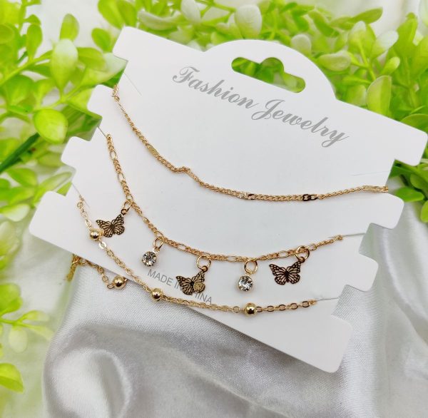 Triple Layered Adjustable Bracelet Set – Elegant Artificial Bracelet for Girls & Women
