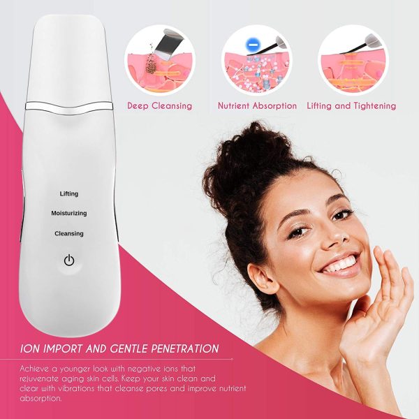 Ultrasonic Skin Scrubber & Blackhead Remover – Deep Cleansing, Lifting & Moisturizing Facial Peeling Tool