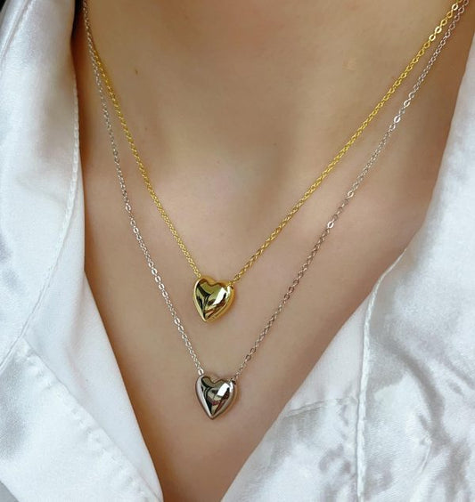 Elegant Double Layer Heart Pearl Pendant Necklace – Party Jewelry Gift for Women